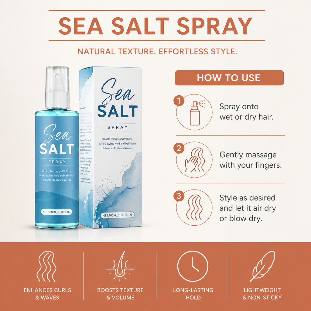 Sea Salt Hair Spray – Texturizing Formula for Natural Volume and Style