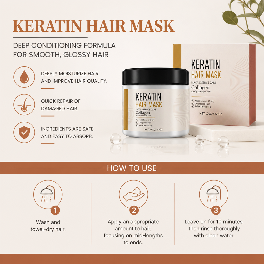 Keratin Hair Mask – Deep Conditioning Formula For Smooth, Glossy Hair