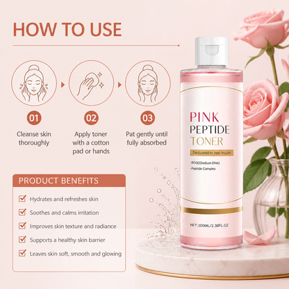 Pink Peptide Brightening Toner for Smooth, Hydrated & Radiant Skin