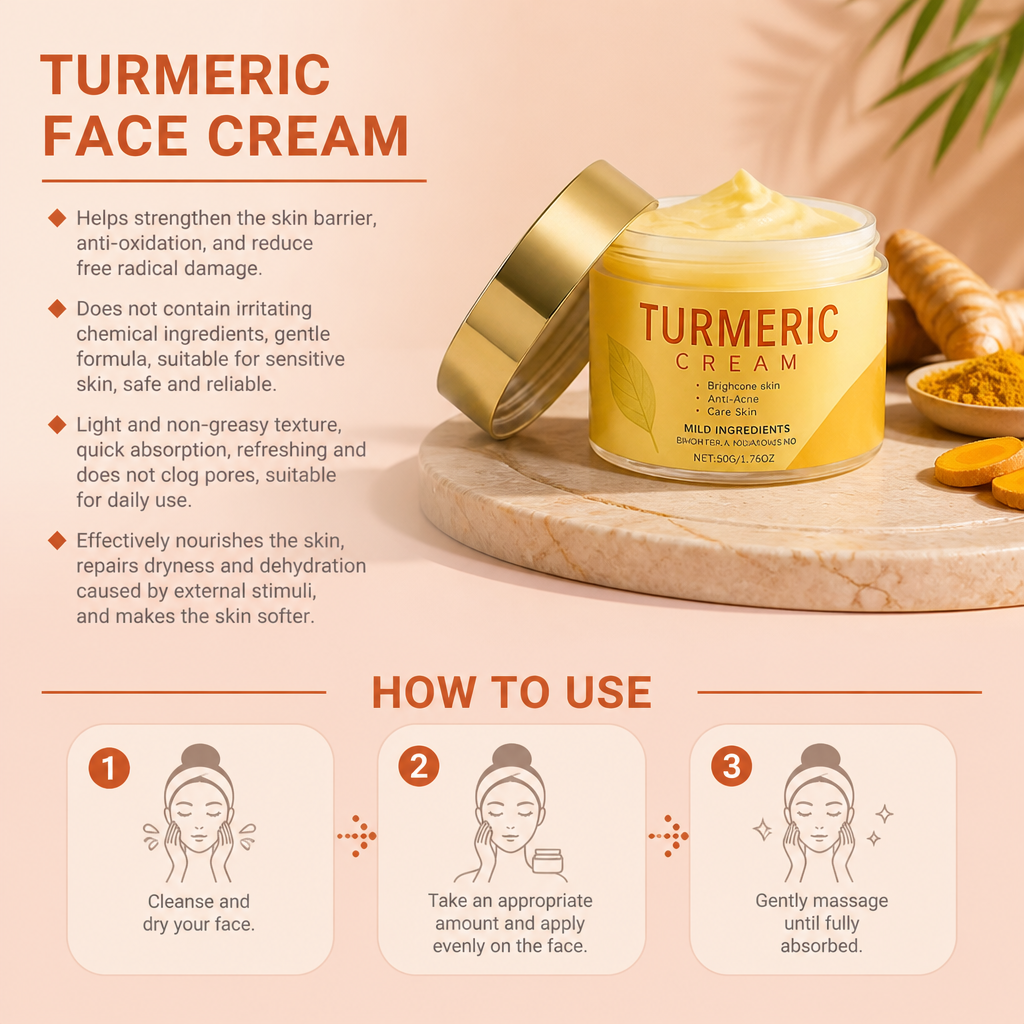 Turmeric Face Cream – Nourishing Moisture For Smooth Radiant-Looking Skin