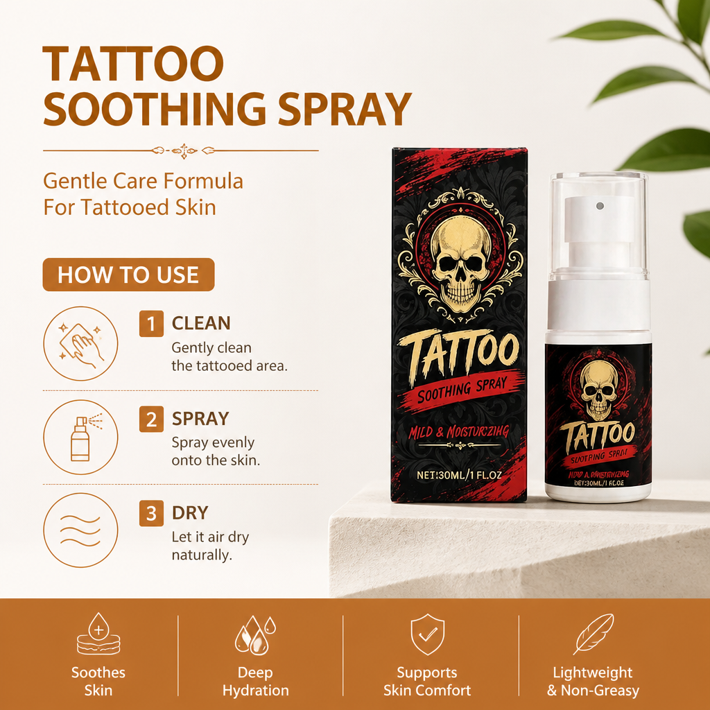 Tattoo Soothing Spray – Gentle Care Formula For Tattooed Skin