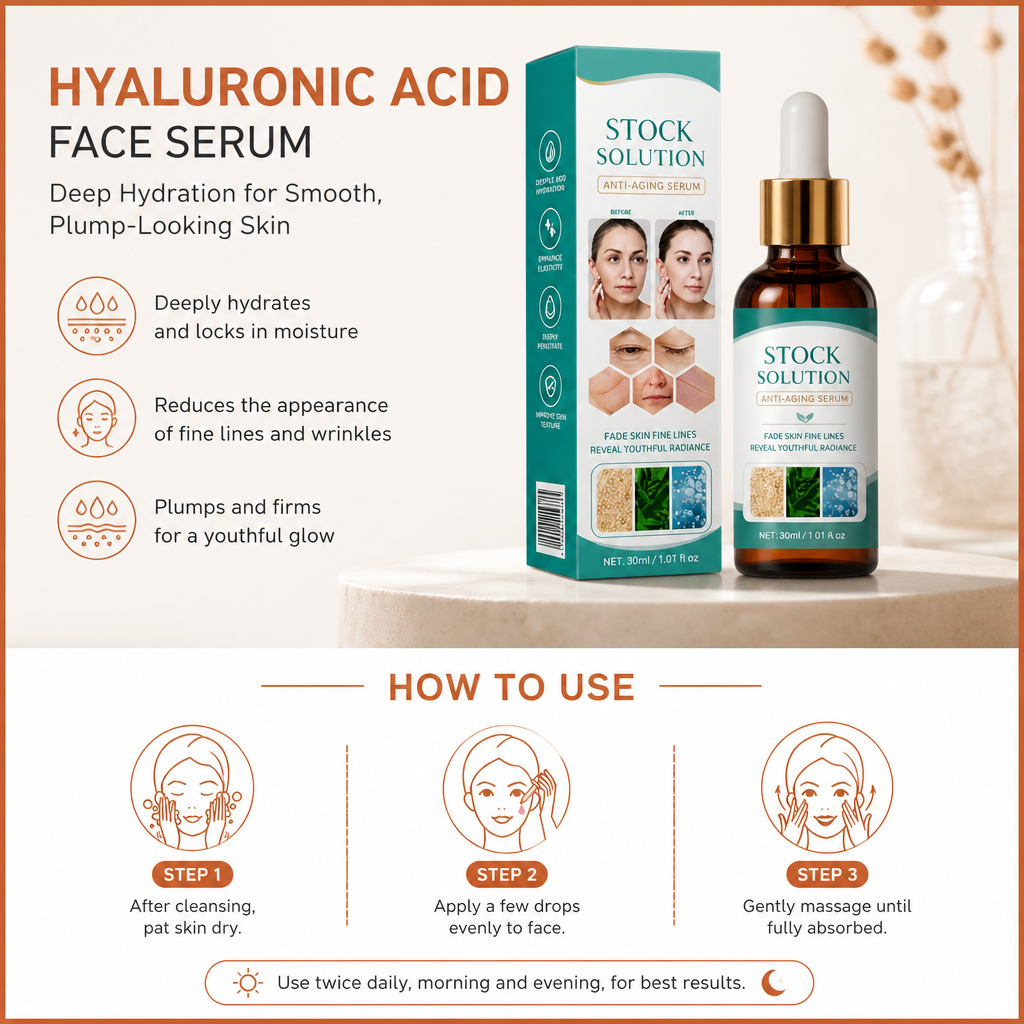 Hyaluronic Acid Face Serum – Deep Hydration for Smooth, Plump-Looking Skin