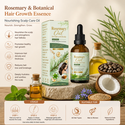 Rosemary & Botanical Hair Growth Essence – Nourishing Scalp Care Oil