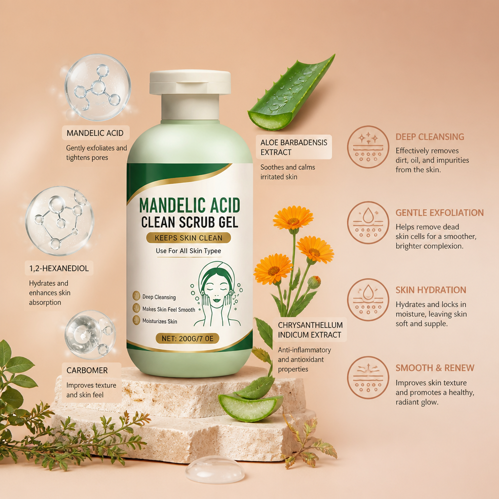 Mandelic Acid Scrub Gel – Gentle Exfoliation for Soft, Smooth Skin