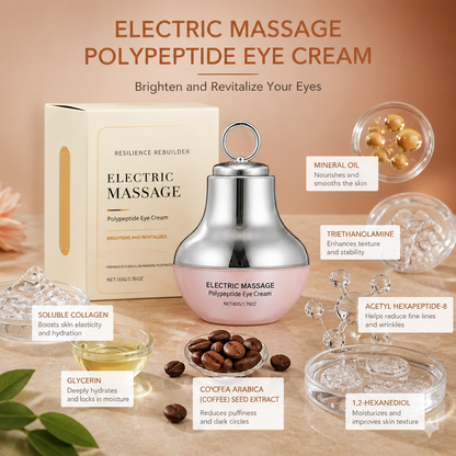 Electric Peptide Eye Cream with Massage Applicator for Brighter Eyes