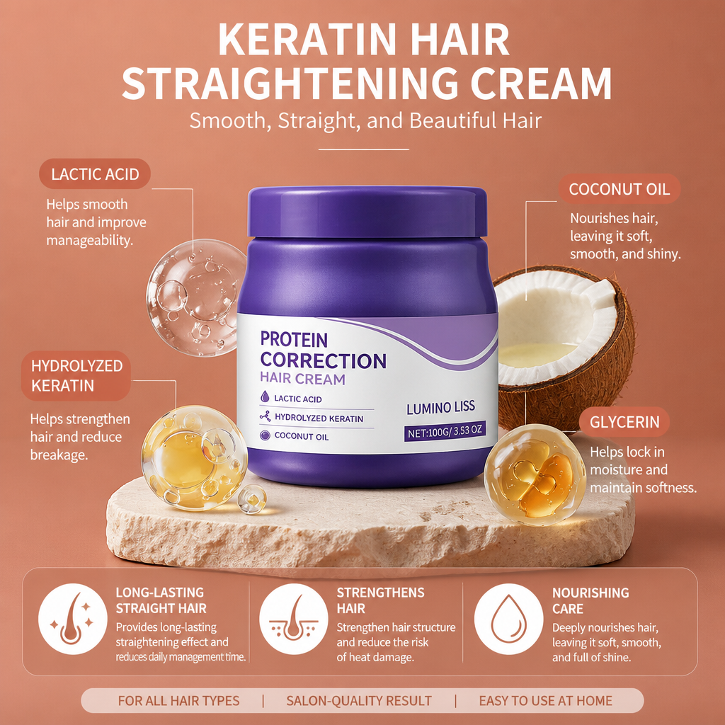 Keratin Hair Straightening Cream – Smooth-Looking Hair Care Formula