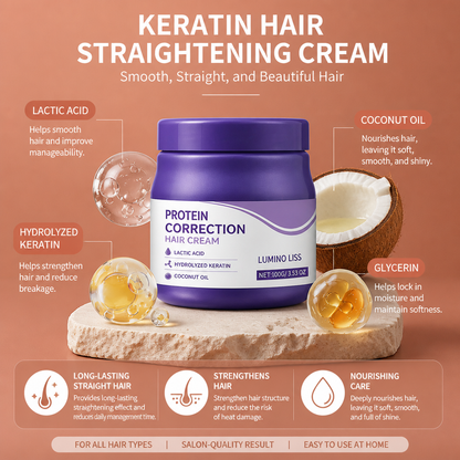 Keratin Hair Straightening Cream – Smooth-Looking Hair Care Formula
