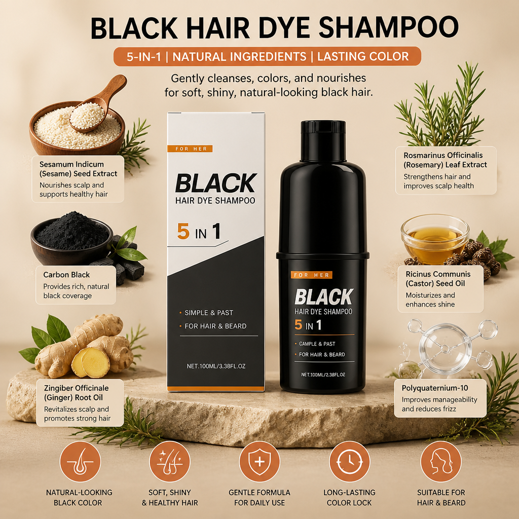 Black Hair Dye Shampoo – Easy Color Care For Natural-Looking Dark Hair
