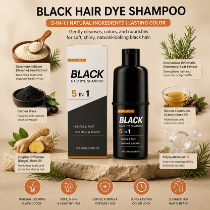 Black Hair Dye Shampoo – Easy Color Care For Natural-Looking Dark Hair