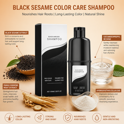 Black Sesame Color Care Shampoo – Natural-Looking Dark Hair Refresh