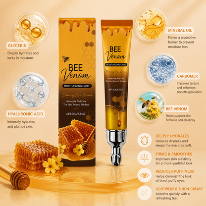 Bee Venom & Hyaluronic Acid Firming Eye Cream for Smooth, Hydrated Skin