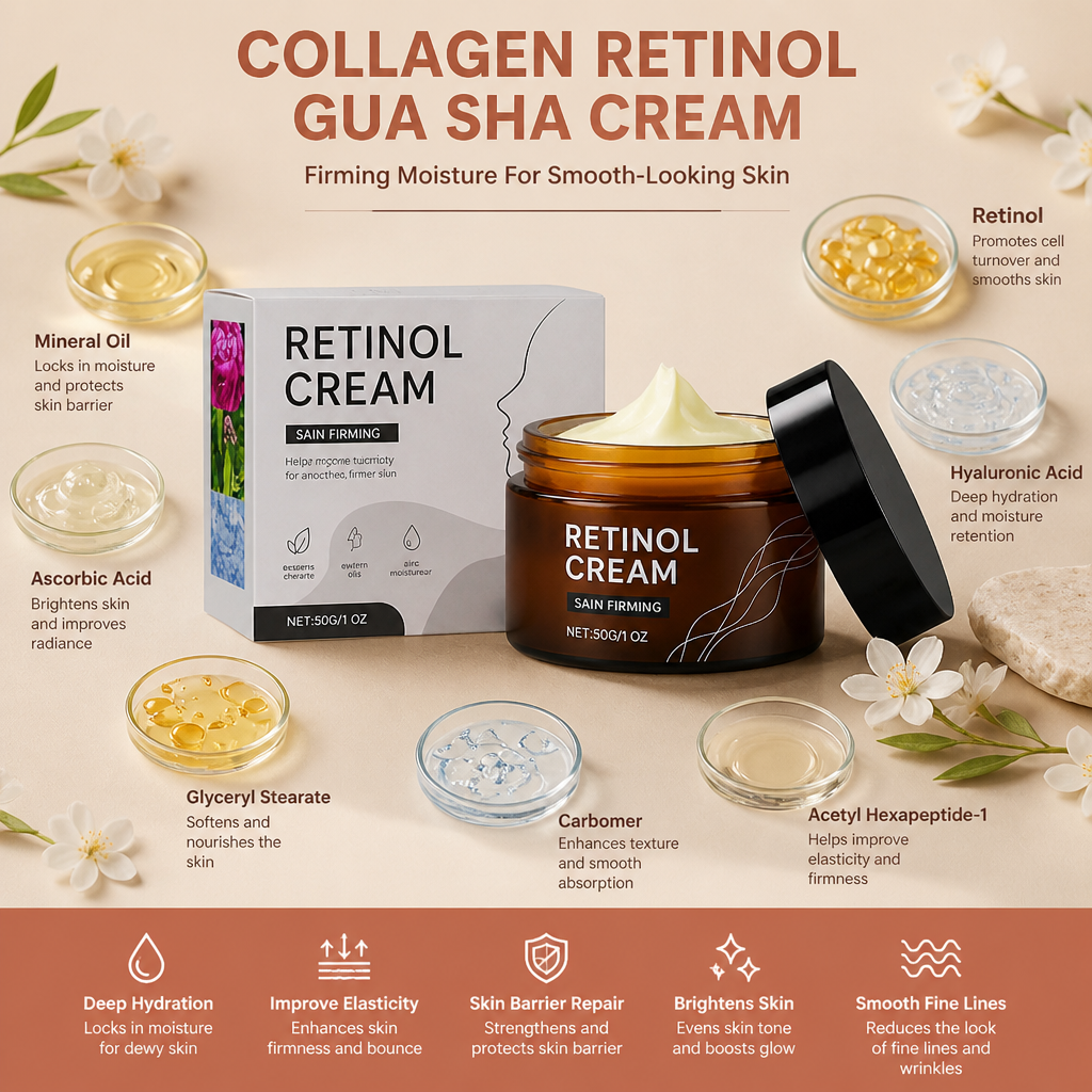 Collagen Retinol Gua Sha Cream – Firming Moisture For Smooth-Looking Skin
