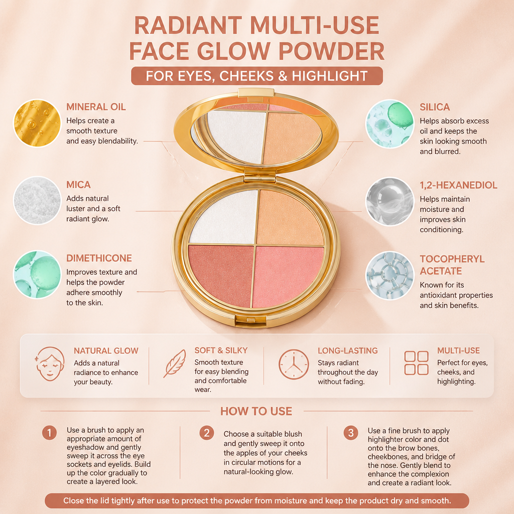 Radiant Multi-Use Face Glow Powder for Eyes, Cheeks & Highlight