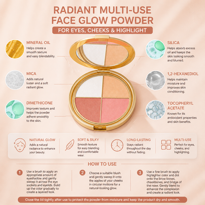 Radiant Multi-Use Face Glow Powder for Eyes, Cheeks & Highlight