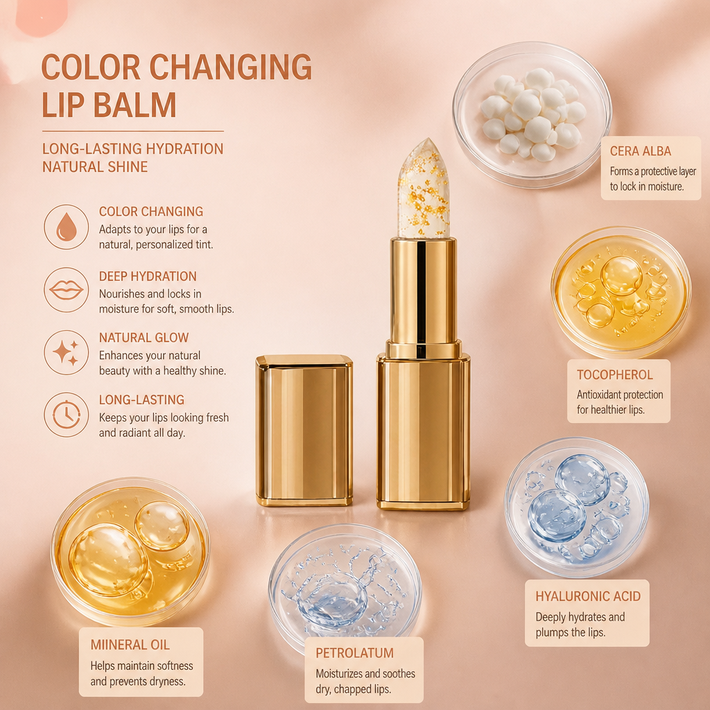 Color-Changing Lip Balm – Long-Lasting Hydration & Natural Shine