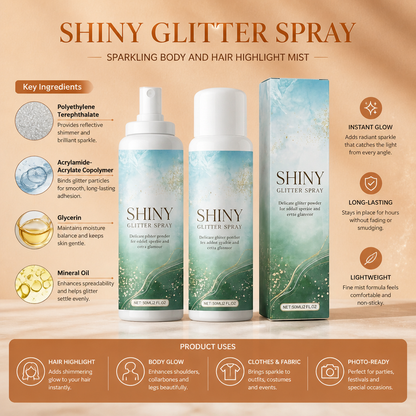 Shiny Glitter Spray – Sparkling Body And Hair Highlight Mist