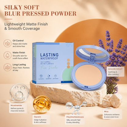 Silky Soft Blur Pressed Powder – Lightweight Matte Finish & Smooth Coverage