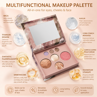 Multifunctional Makeup Palette – Blush, Contour & Highlight In One