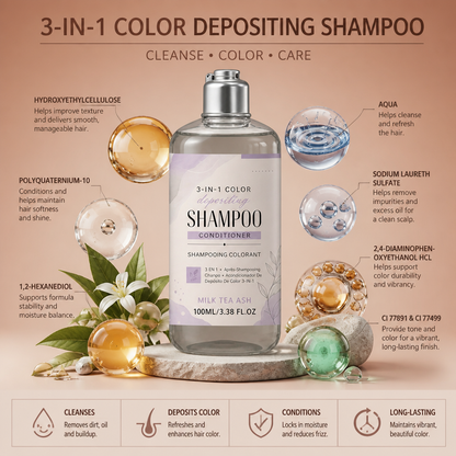 3-in-1 Color Depositing Shampoo – Cleansing Hair Color Care Formula