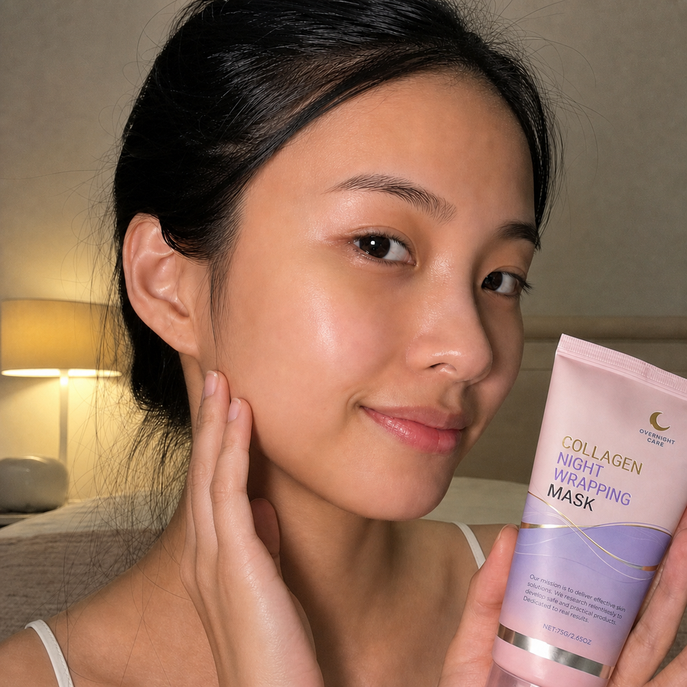Customer morning skin after using Beauty Britain Korean Collagen Night Wrapping Mask