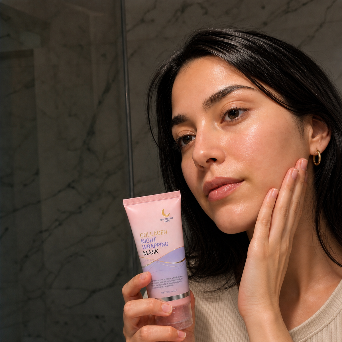 Australian Beauty model with soft glowing morning skin