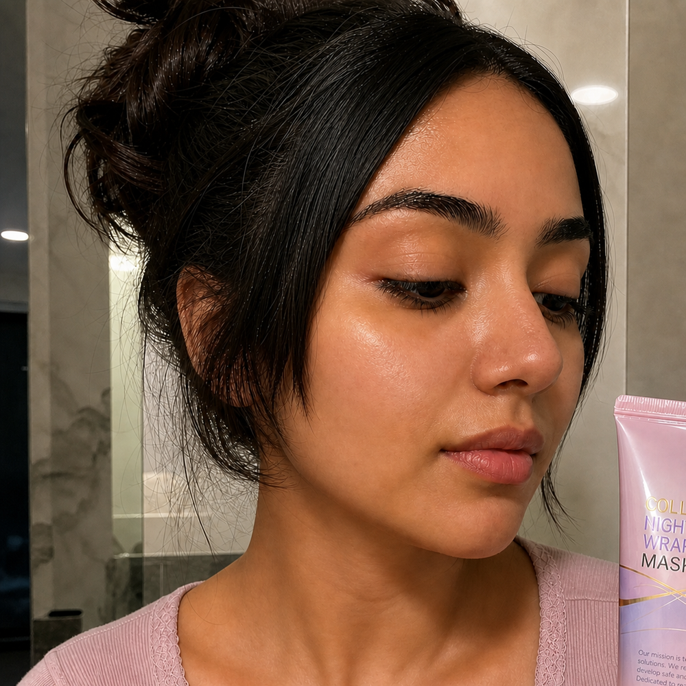 Customer morning skin after using Beauty Britain Korean Collagen Night Wrapping Mask