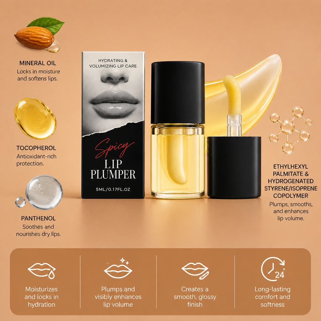 Korean Spicy Lip Plumper Gloss – Fuller-Looking Lips with a High-Shine Finish
