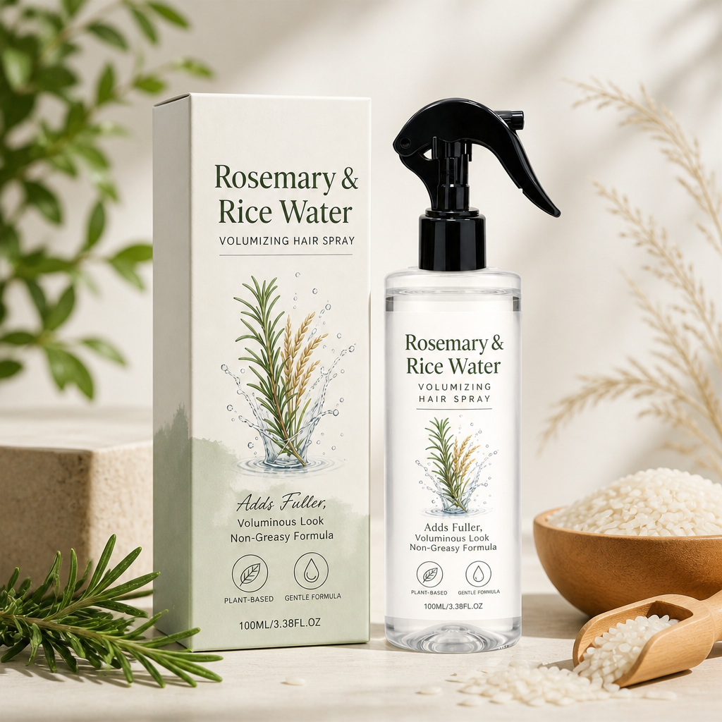 Rosemary & Rice Water Hair Spray – 100% Natural Hair Mist for Soft, Smooth & Healthy-Looking Hair