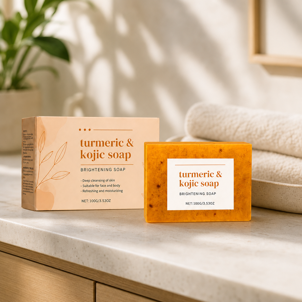 Brightening Turmeric & Kojic Acid Facial Soap – Smooth Glow Cleansing Bar