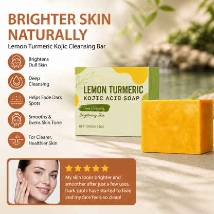 Lemon Turmeric Kojic Cleansing Bar for Brighter, Smoother Skin