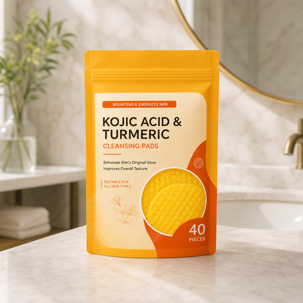Turmeric & Kojic Cleansing Pads – Gently Exfoliate & Brighten Skin