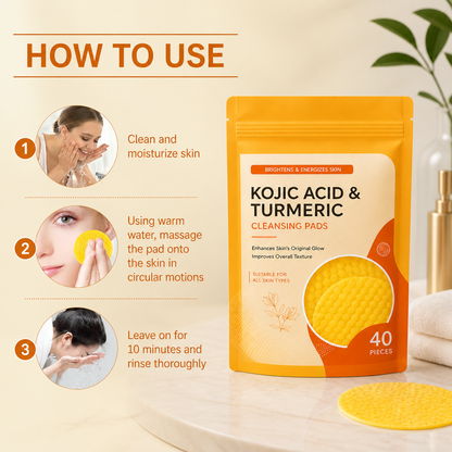 Turmeric & Kojic Cleansing Pads – Gently Exfoliate & Brighten Skin