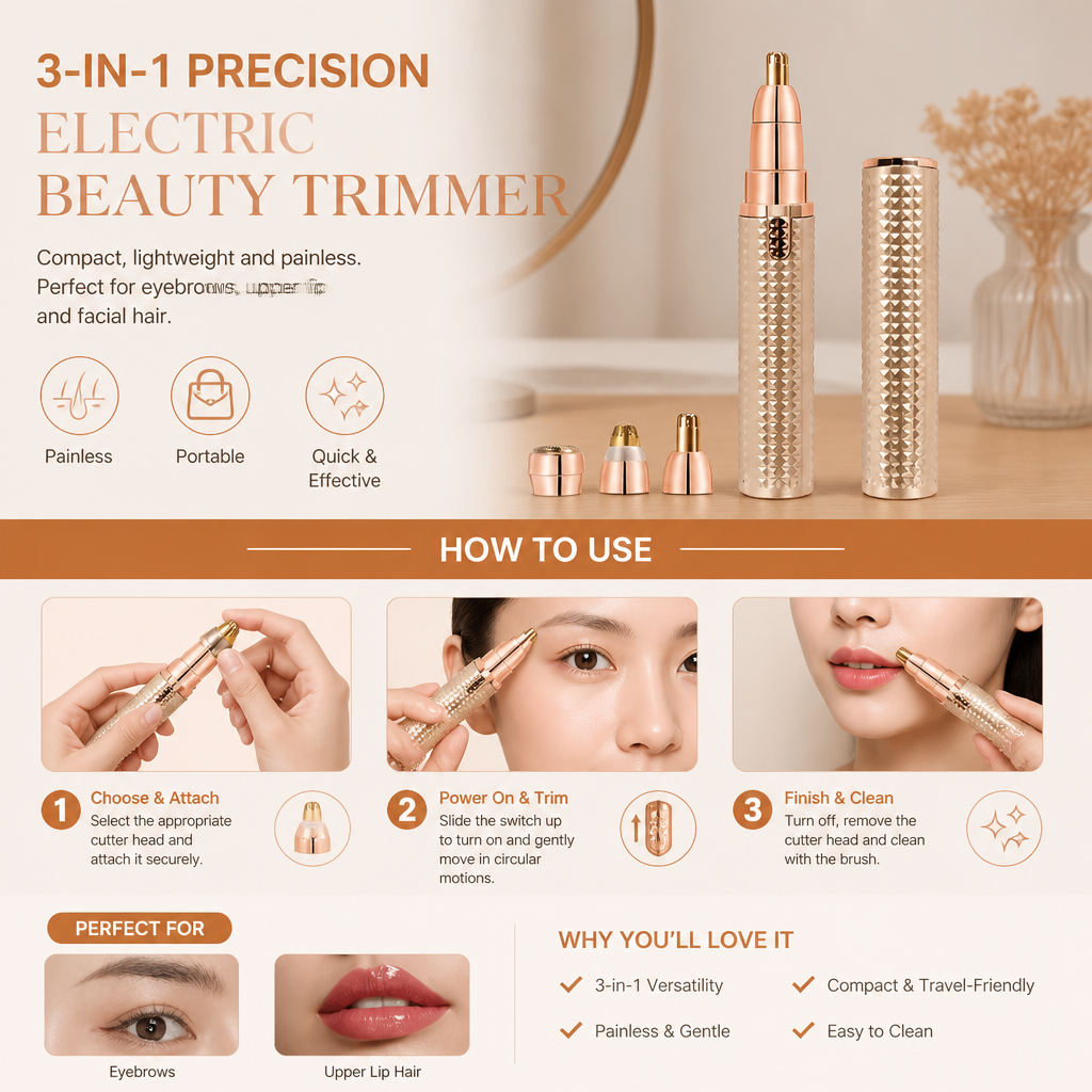 3-in-1 Precision Electric Beauty Trimmer