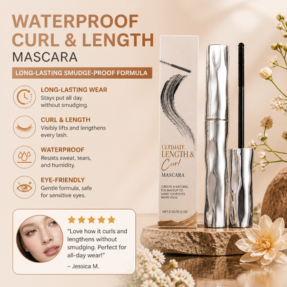 Waterproof Curl & Length Mascara – Long-Lasting Smudge-Proof Formula