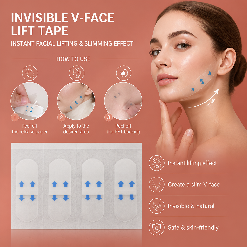 Invisible V-Face Lift Tape – Instant Facial Lifting & Slimming Effect