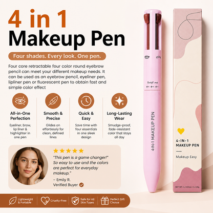 4-in-1 Makeup Pen – Eyeliner, Highlighter, Lip Liner & Brow Liner