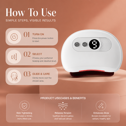Portable Electric Gua Sha Face Massager – Heated Vibration Skin Tightening & Lifting Tool