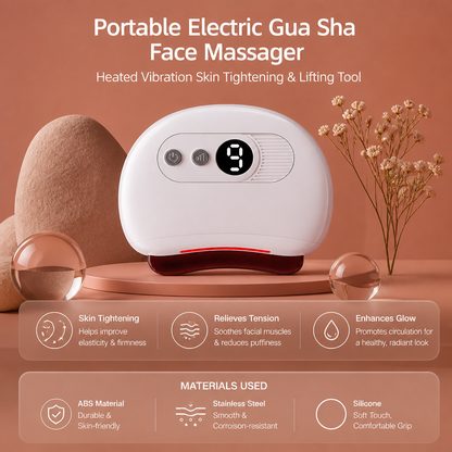 Portable Electric Gua Sha Face Massager – Heated Vibration Skin Tightening & Lifting Tool
