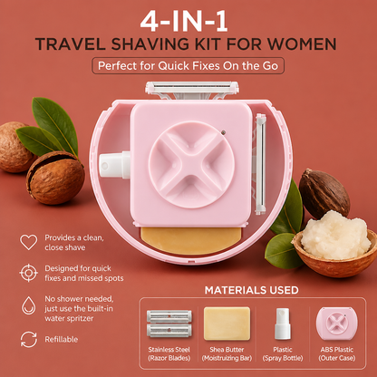4-in-1 Travel Shaving Kit for Women – Perfect for Quick Fixes On the Go