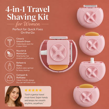 4-in-1 Travel Shaving Kit for Women – Perfect for Quick Fixes On the Go