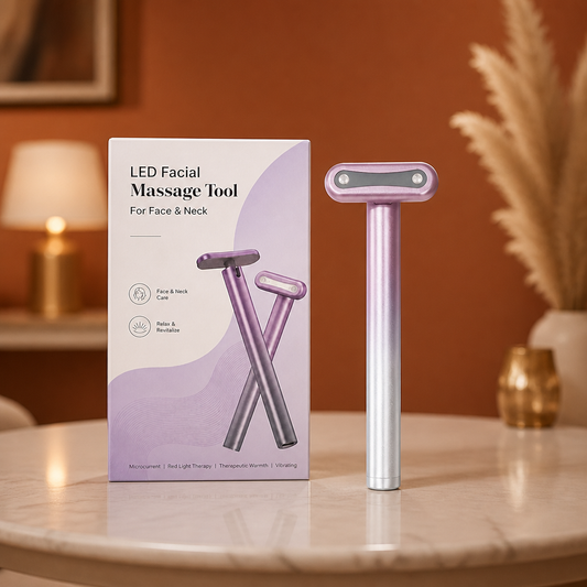 4-in-1 Rotating Red Light Therapy & EMS Facial and Eye Care Wand with Warming Function