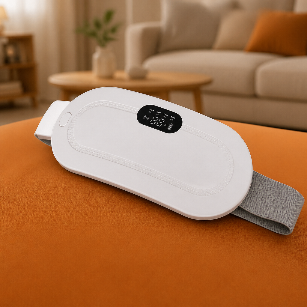 Period Pain Relief Heating Pad & Abdominal Massager with Heat & Vibration for Period Cramps