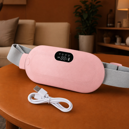 Period Pain Relief Heating Pad & Abdominal Massager with Heat & Vibration for Period Cramps