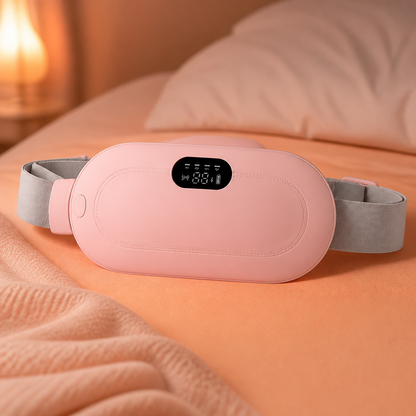 Period Pain Relief Heating Pad & Abdominal Massager with Heat & Vibration for Period Cramps