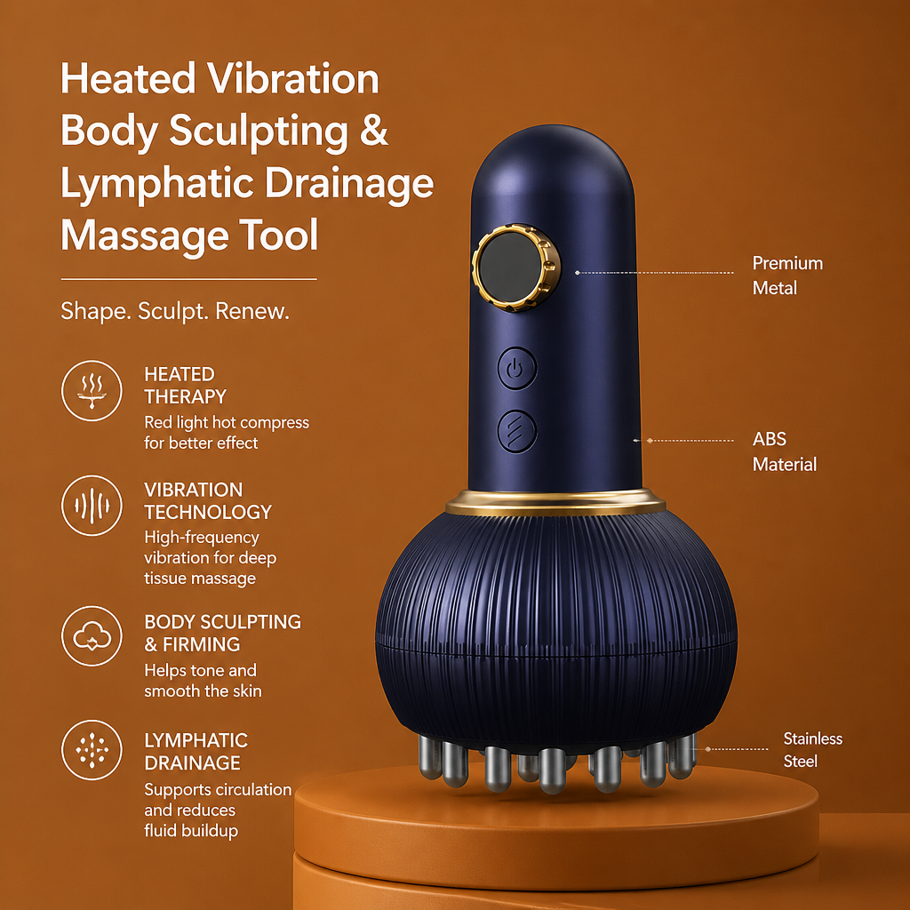 Heated Vibration Body Sculpting & Lymphatic Drainage Massage Tool
