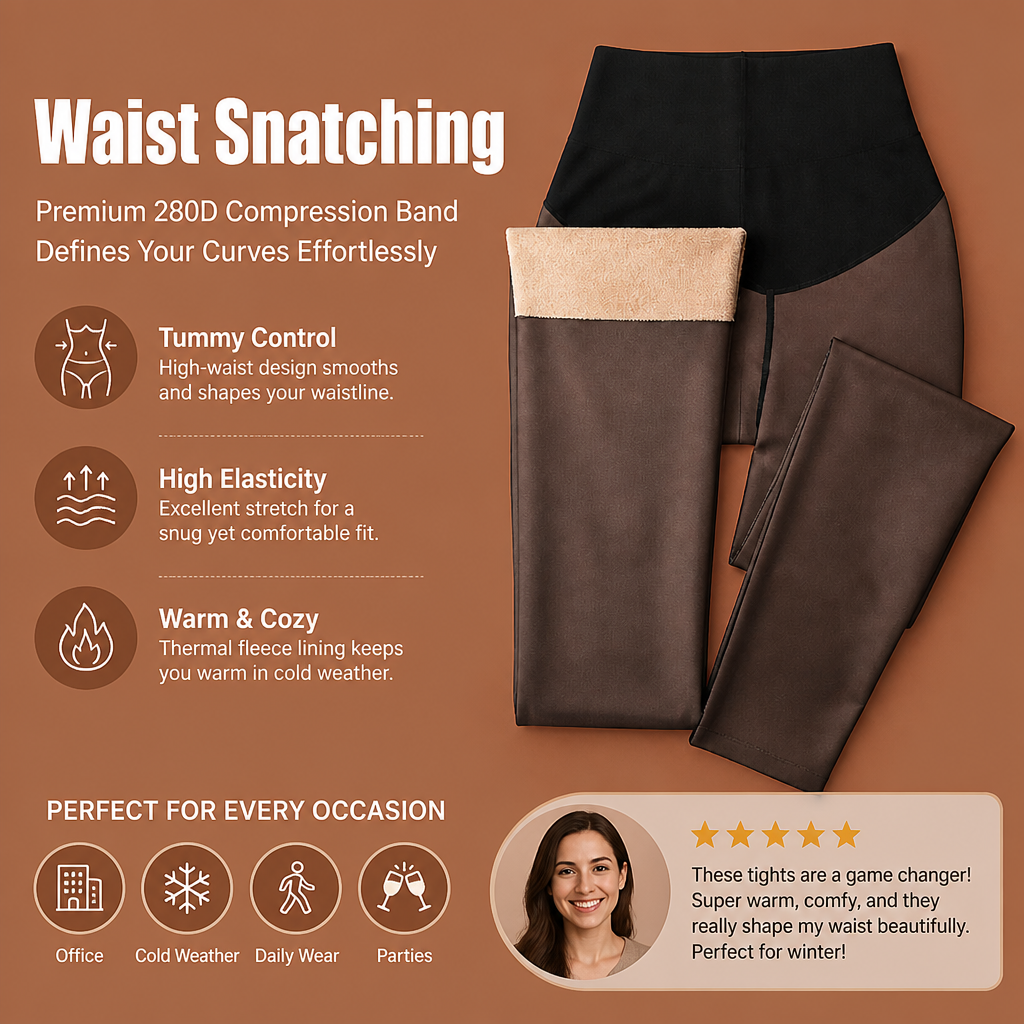 Women’s Fleece-Lined Tights with Shaping Waistband