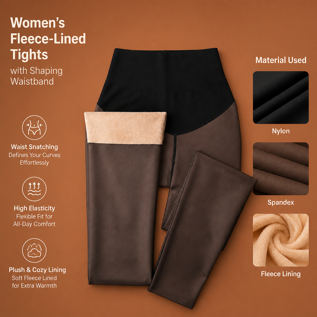 Women’s Fleece-Lined Tights with Shaping Waistband