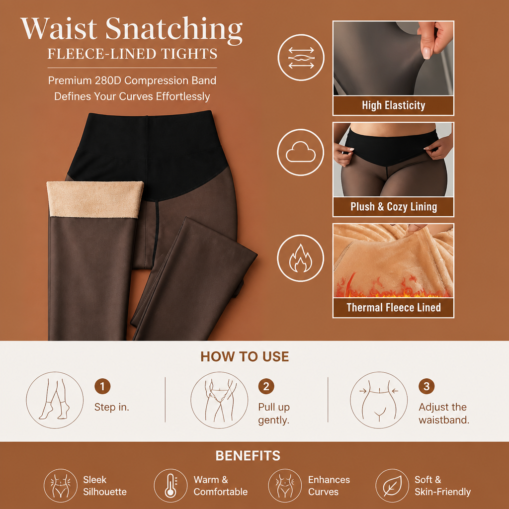 Women’s Fleece-Lined Tights with Shaping Waistband