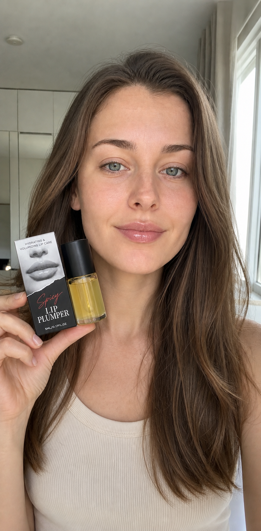 After applying the Australian Beauty Korean Spicy Lip Plumper Gloss