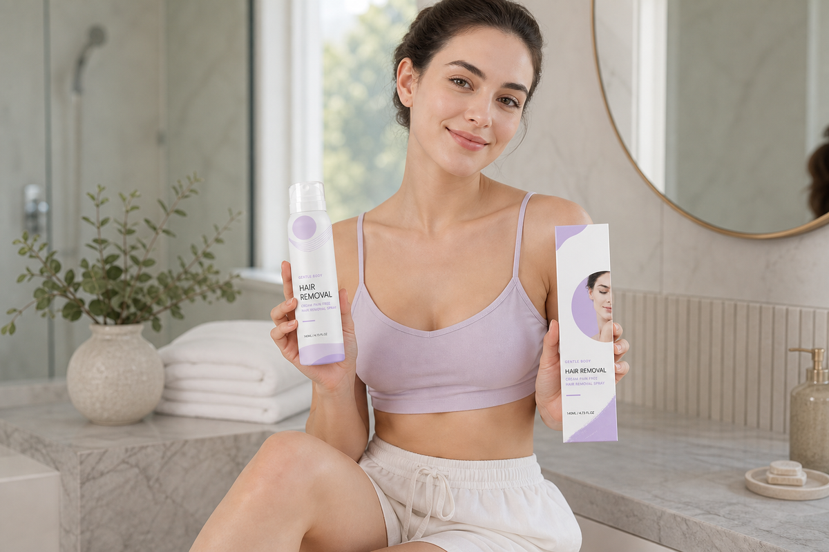 Pain-Free Man Hair Removal Cream before and after smooth-skin result